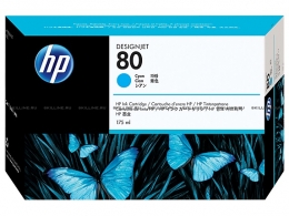 Картридж HP 80 Cyan для Designjet 1050c/c plus/1055cm/cm plus 175-ml (C4872A). Изображение #1