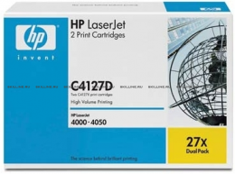 Тонер-картридж HP 27X Black для LJ 4000/4050 (двойная упаковка C4127X) (2х10000 стр) (C4127D). Изображение #1