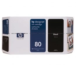 Картридж HP 80 Black для Designjet 1050c/c plus/1055cm/cm plus 350-ml (C4871A). Изображение #1