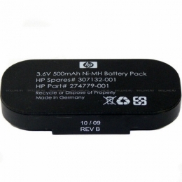 Контроллер HP 3.6V battery pack assembly - 500mAh nickel metal hydride (NiMH) - Oval shaped, 12.5mm (0.5in) high, 38mm (1.5in) wide, and 77mm (3.0in) long - (part of 346914-B21, part of 349799-001) [307132-001] (307132-001). Изображение #1