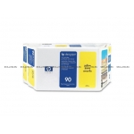 Набор HP 90 Yellow картридж + печатающая головка для Designjet 4000/4000ps/4020/4500/4500ps/4520  400-ml (C5081A)