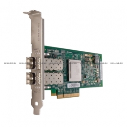 Адаптер Dell QLogic QLE2562, Dual Port, 8Gbps Optical Fibre Channel PCIe HBA Card Full Height (406-BBEK). Изображение #1