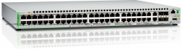 Коммутатор Allied Telesis Gigabit Ethernet Managed switch with 48  10/100/1000T POE ports, 2 SFP/Copper combo ports, 2 SFP/SFP+ uplink slots, single fixed AC power supply (AT-GS948MPX). Изображение #1