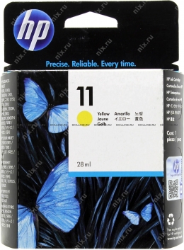 Картридж HP 11 Yellow для Designjet 10ps/20ps/50ps/70/100/100 Plus/110/110nr Plus/111/120/120nr Color Inkjet CP1700 series Business Inkjet 2600 series/1000/1100series/1200series/2200series/2300series/2800series/2230/2280 Officejet 9110/9120/9130/K850 seri (C4838AE). Изображение #1