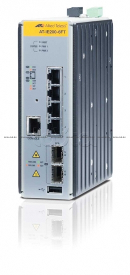 Коммутатор Allied Telesis Managed Industrial switch with 2 x 100/1000 SFP,  4 x 10/100TX, no Wifi (AT-IE200-6FT-80). Изображение #1