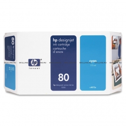 Картридж HP 80 Cyan для Designjet 1050c/c plus/1055cm/cm plus 350-ml (C4846A). Изображение #1