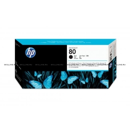 Набор HP 80 Black печатающая головка + устройство очистки для Designjet 1050c/c plus/1055cm/cm plus (C4820A). Изображение #1