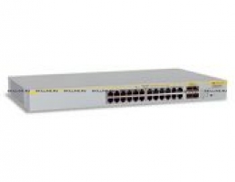 Коммутатор Allied Telesis Layer 2 switch with 24-10/100/1000Base-T ports with POE plus 4 active SFP slots (unpopulated) (AT-8000GS/24POE). Изображение #1