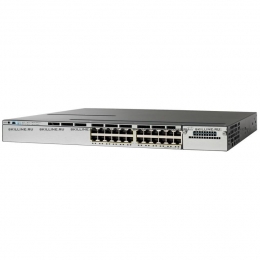 Коммутатор Cisco Catalyst 3850 24 Port PoE with 5 AP license IP Base (WS-C3850-24PW-S). Изображение #1