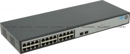 HP 1420-24G-2SFP Switch (Unmanaged, 24*10/100/1000 + 2 SFP, QoS, fanless, 19'') (JH017A). Изображение #1
