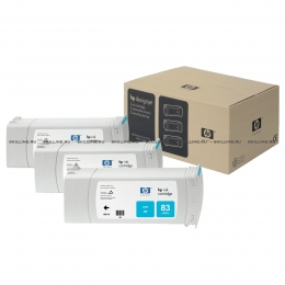 Картридж HP 83 Cyan UV для Designjet 5000/5000ps/5500/5500ps 3x680-ml (C5073A). Изображение #1