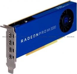 Видеокарта AMD Radeon Pro WX3200, 4GB, 4 mDP LP (3431) - kit (490-BFQS). Изображение #1