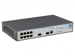 HP 1920-8G Switch (Web-managed, Limited CLI, 8*10/100/1000 + 2*SFP, static routing, fanless, rack-mounting, 19