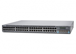 Коммутатор Juniper Networks EX4300, 48-Port 10/100/1000BaseT PoE-plus + 1100W AC PS (EX4300-48P). Изображение #1