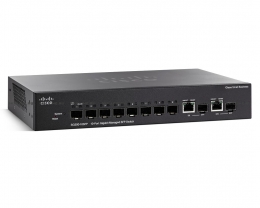 Коммутатор Cisco Systems SG 300-10 10-port Gigabit Managed SFP Switch (8 SFP + 2 Comb (SG300-10SFP-K9-EU). Изображение #1
