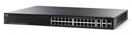 Коммутатор Cisco Systems SF300-24PP 24-port 10/100 PoE+ Managed Switch w/Gig Uplinks (SF300-24PP-K9-EU). Изображение #1