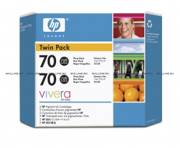 Картридж HP 70 Photo Black для Designjet Z2100/Z3100/Z3200/Z5200 Photo Printers 2х130-ml (CB340A). Изображение #1