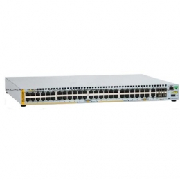 Коммутатор Allied Telesis L2+ managed stackable switch, 48 POE+ ports 10/100Mbps, 2-port SFP/Copper combo port, 2 dedicated stack slots, 1 Fixed AC power supply (AT-x310-50FP). Изображение #1