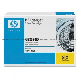 Тонер-картридж HP 61X Black Dual Pack для LJ 4100  (2х10000 стр) (C8061D). Изображение #1